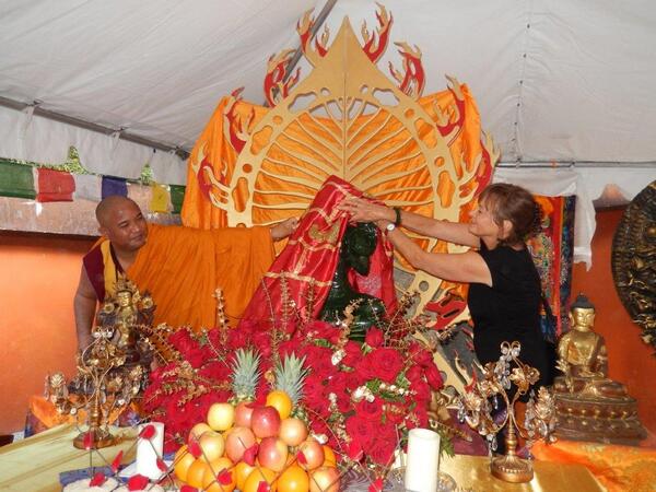 Green Tara unveiled for her first showing in USA via @JadeBuddhaPeace